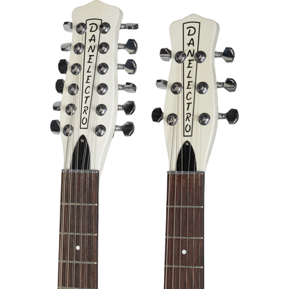 Danelectro DBN612 Doubleneck Electric Guitar - White Pearl
