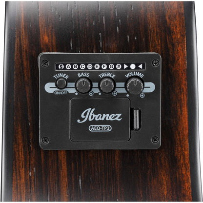 Ibanez AAM70CETBN Advanced Acoustic Guitar, Transparent Charcoal Burst Low Gloss Top