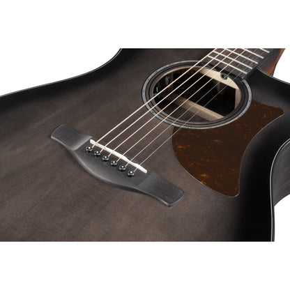 Ibanez AAM70CETBN Advanced Acoustic Guitar, Transparent Charcoal Burst Low Gloss Top
