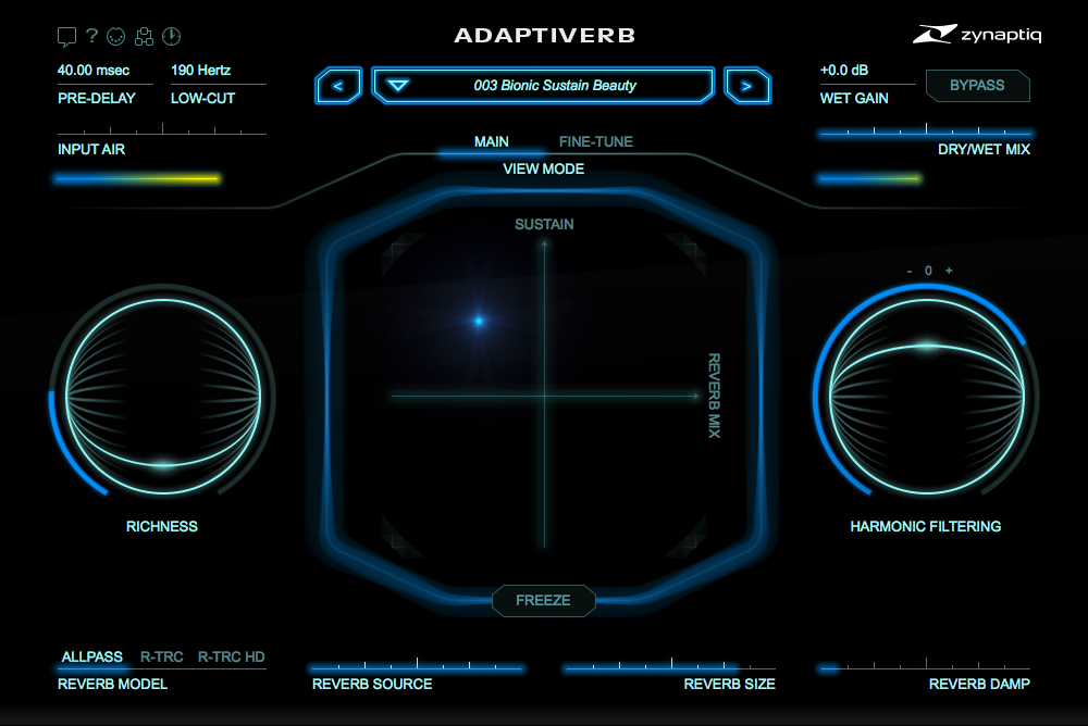 Zynaptiq Adaptiverb Harmonic Tracking Resynthesis Reverb
