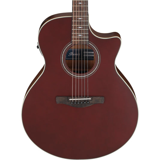 Ibanez AE100 6 String Acoustic Electric Guitar - Burgundy Flat