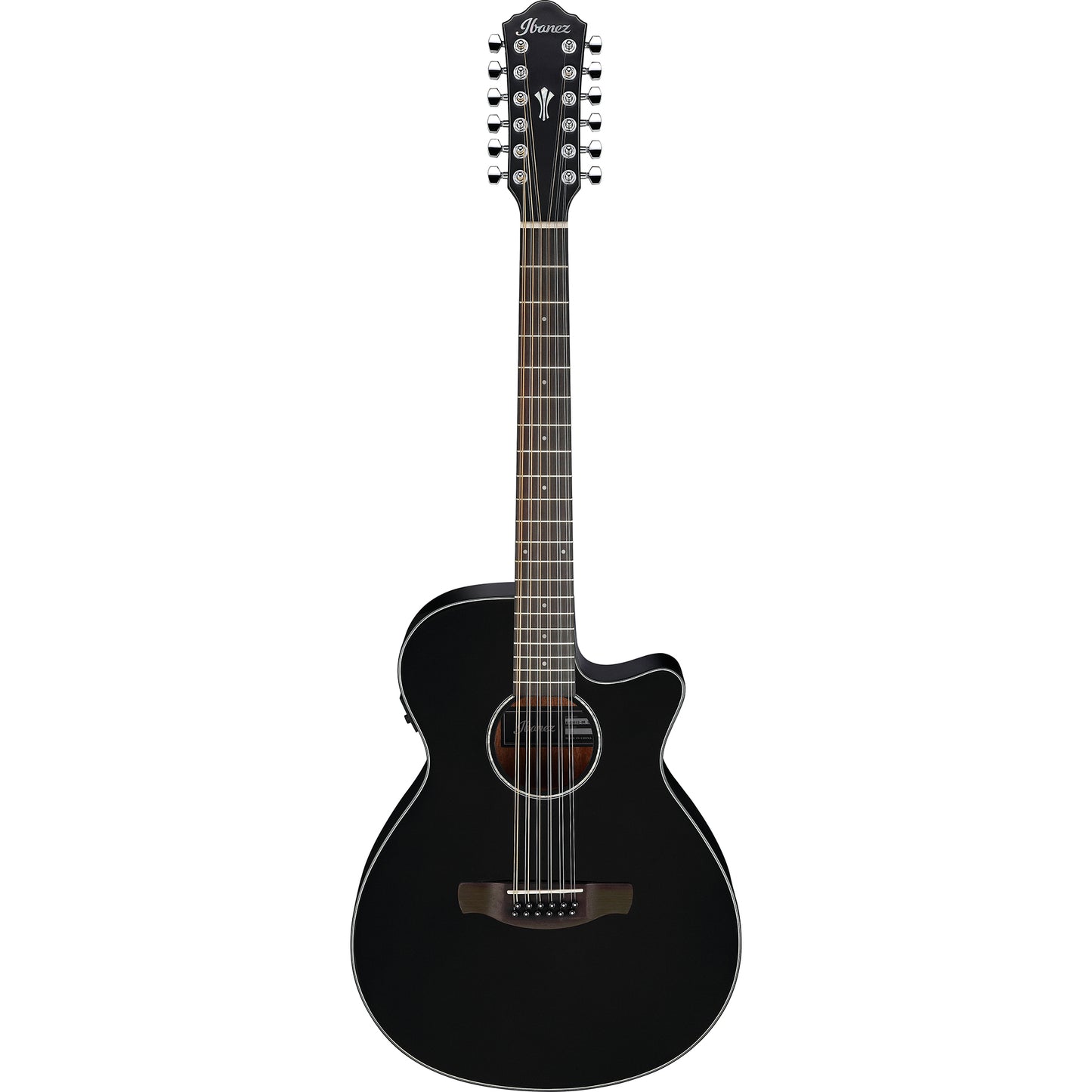Ibanez AEG5012BK 12-String Acoustic Electric Guitar, Black High Gloss