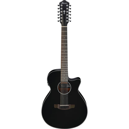 Ibanez AEG5012BK 12-String Acoustic Electric Guitar, Black High Gloss