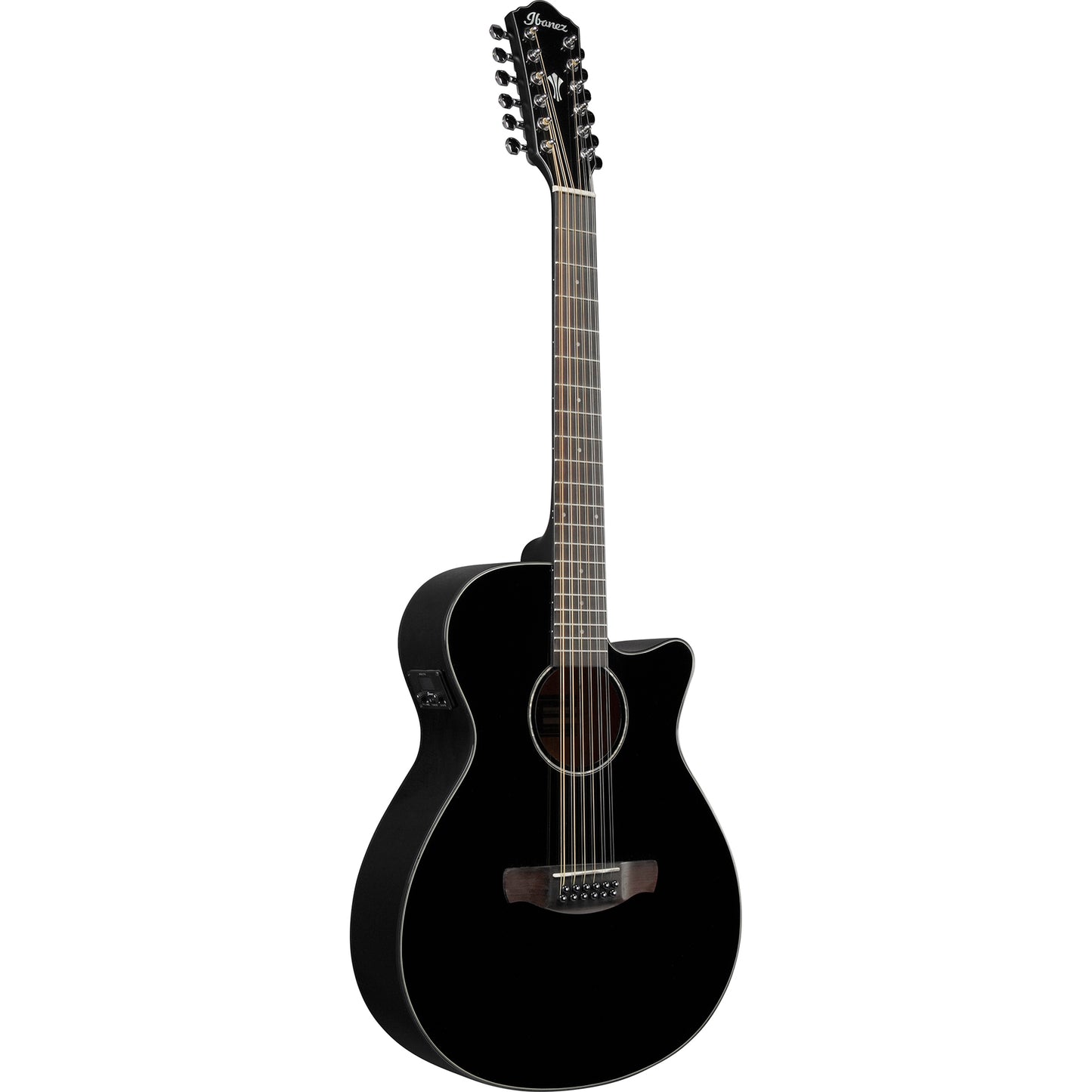Ibanez AEG5012BK 12-String Acoustic Electric Guitar, Black High Gloss
