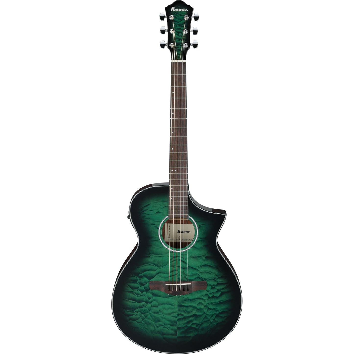 Ibanez AEWC16QA AEWC Acoustic Electric Guitar - Transparent Emerald Burst