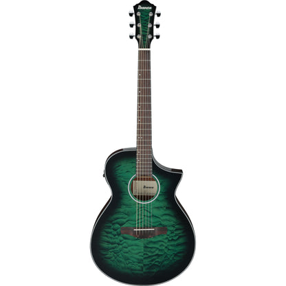 Ibanez AEWC16QA AEWC Acoustic Electric Guitar - Transparent Emerald Burst