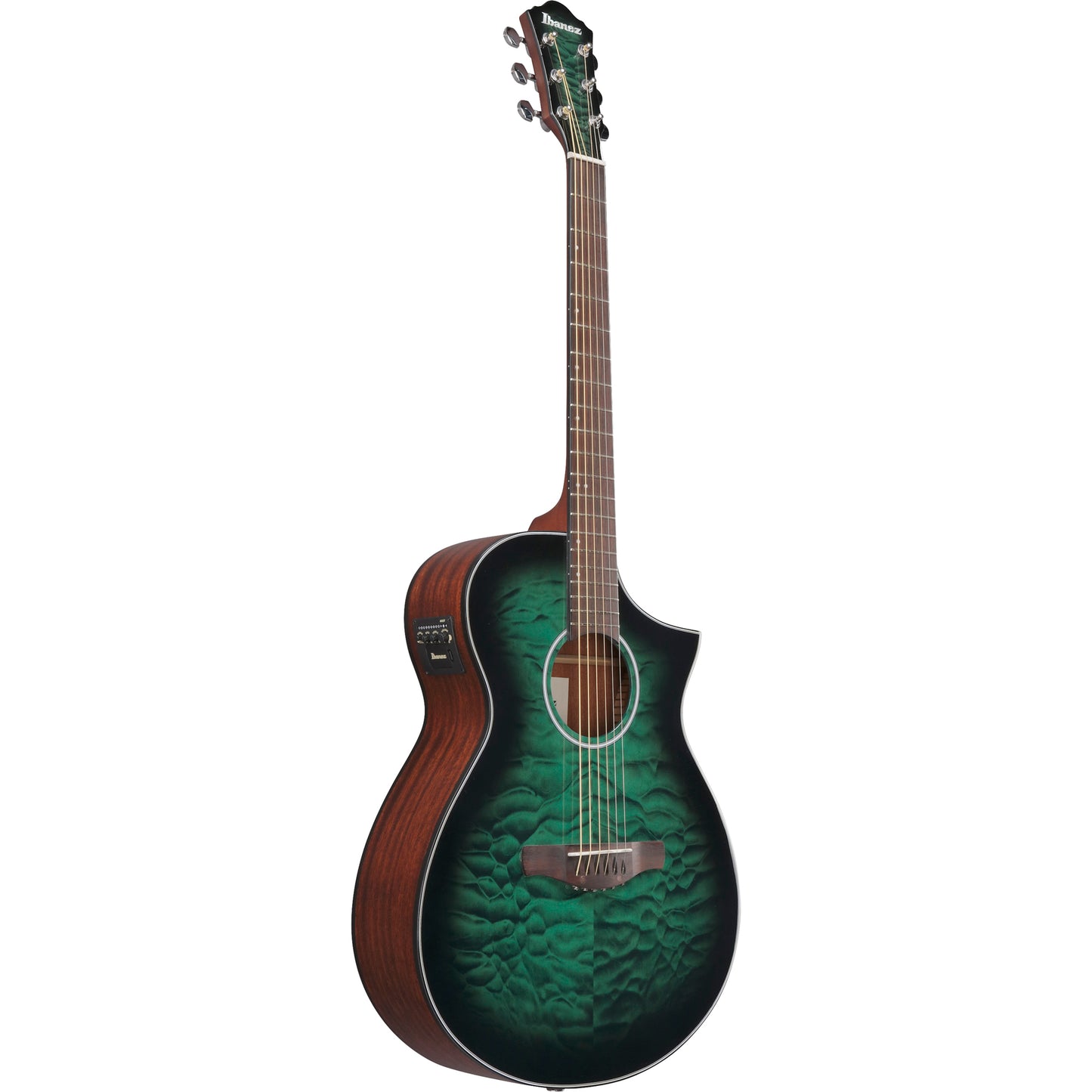 Ibanez AEWC16QA AEWC Acoustic Electric Guitar - Transparent Emerald Burst
