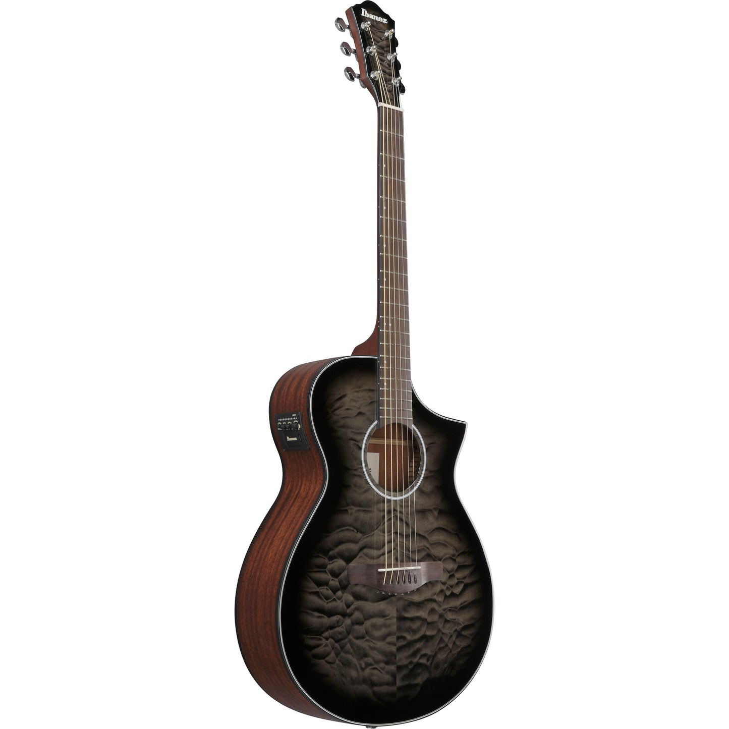 Ibanez AEWC16QA AEWC Acoustic Electric Guitar - Transparent Black Sunburst