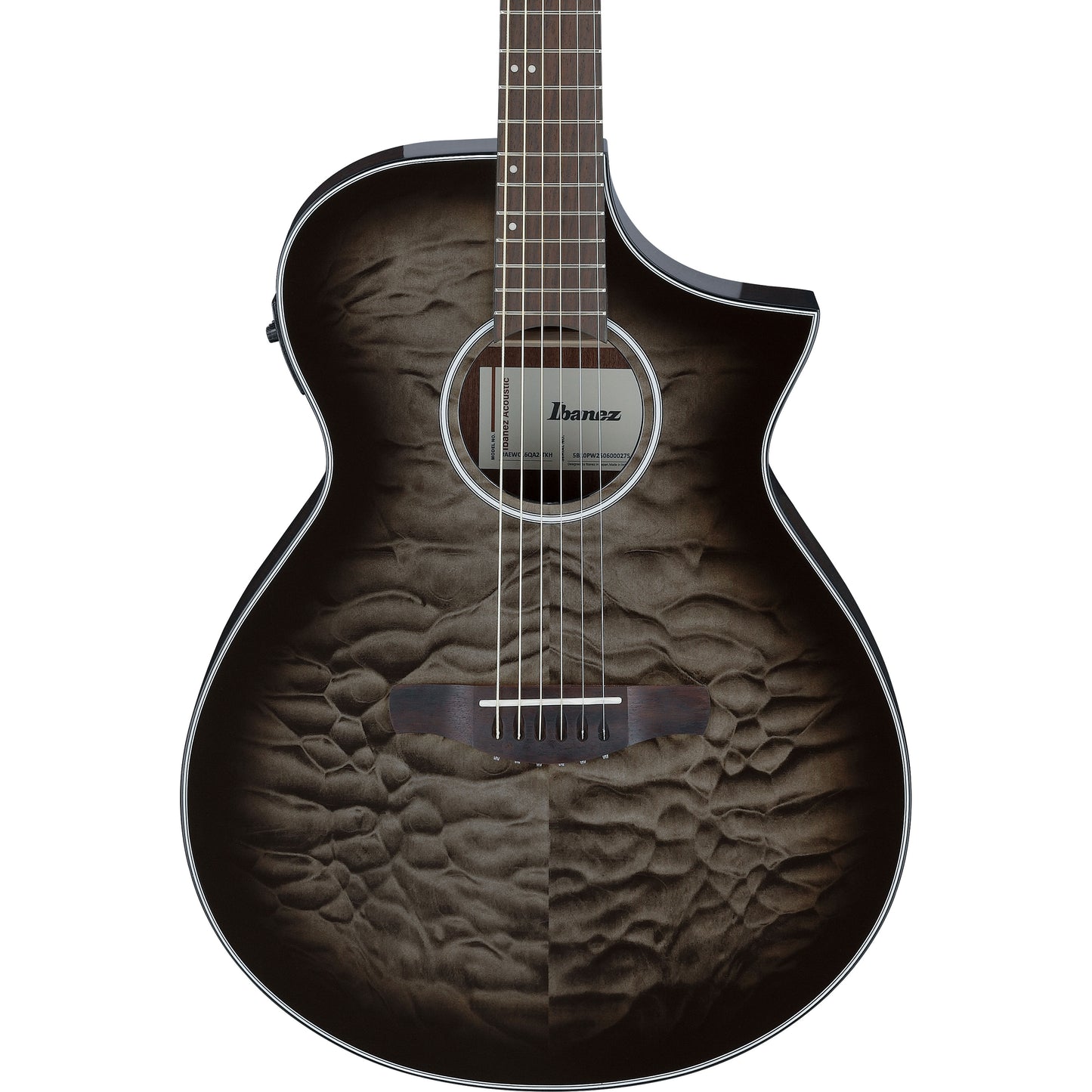 Ibanez AEWC16QATKH Acoustic Electric Guitar - Transparent Black Sunburst