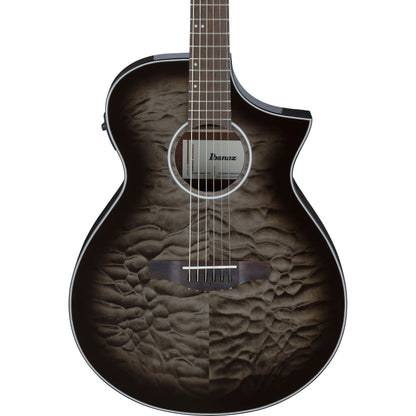 Ibanez AEWC16QATKH Acoustic Electric Guitar - Transparent Black Sunburst