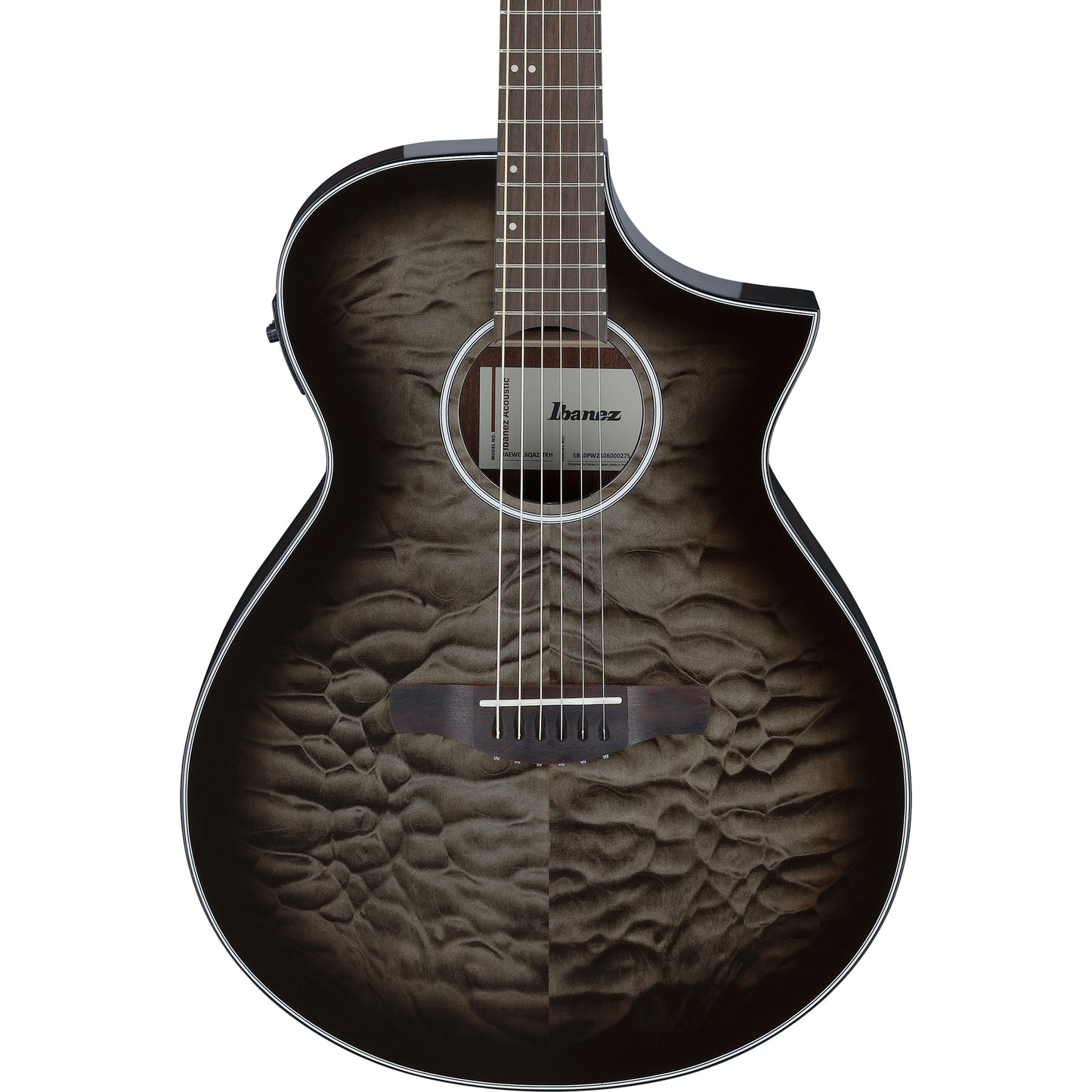 Ibanez AEWC16QA AEWC Acoustic Electric Guitar - Transparent Black Sunburst