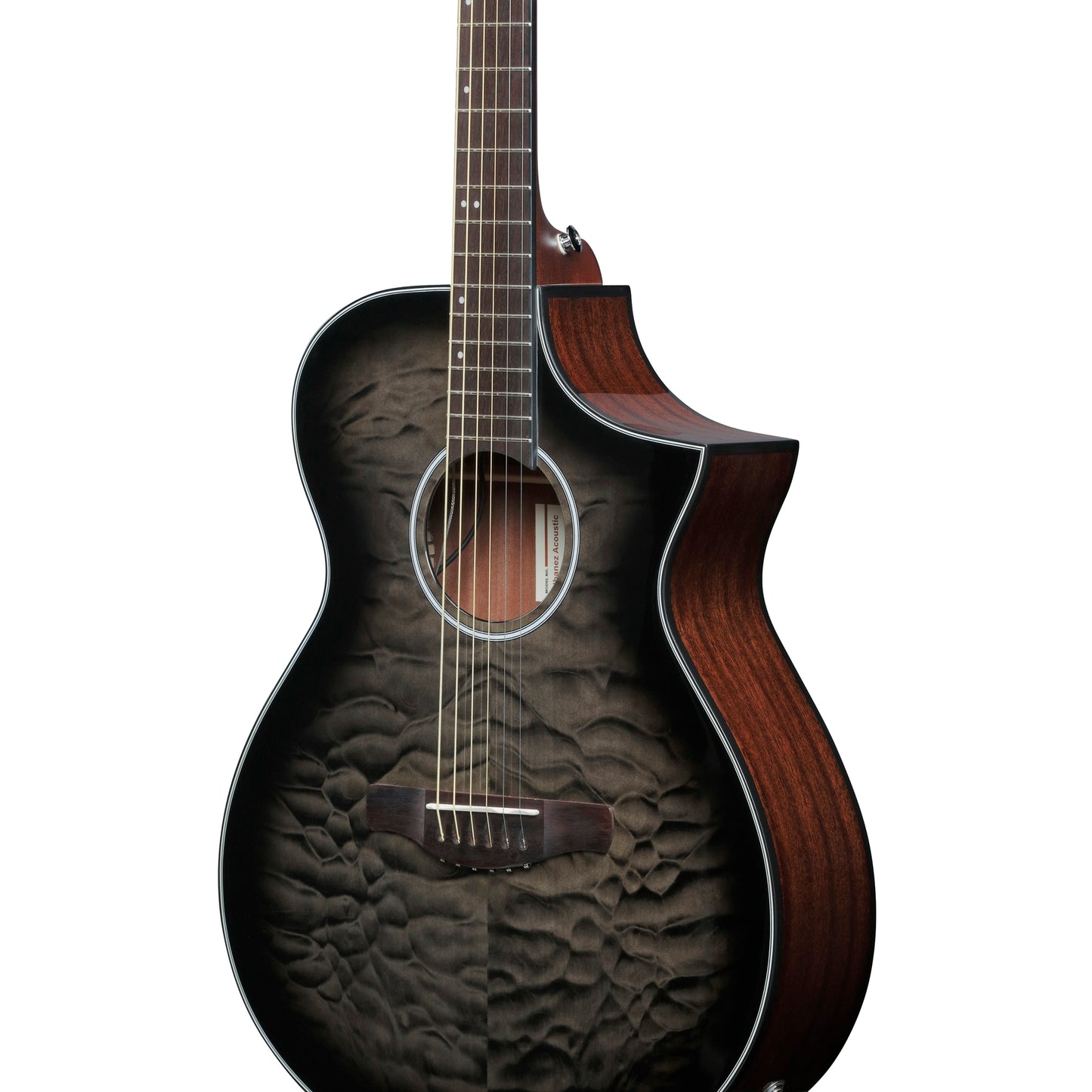 Ibanez AEWC16QA AEWC Acoustic Electric Guitar - Transparent Black Sunburst