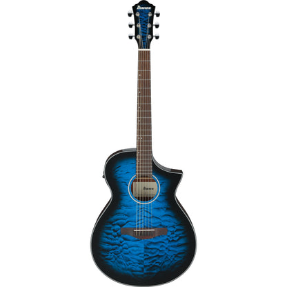 Ibanez AEWC16QA AEWC Acoustic Electric Guitar - Transparent Blue Sunburst