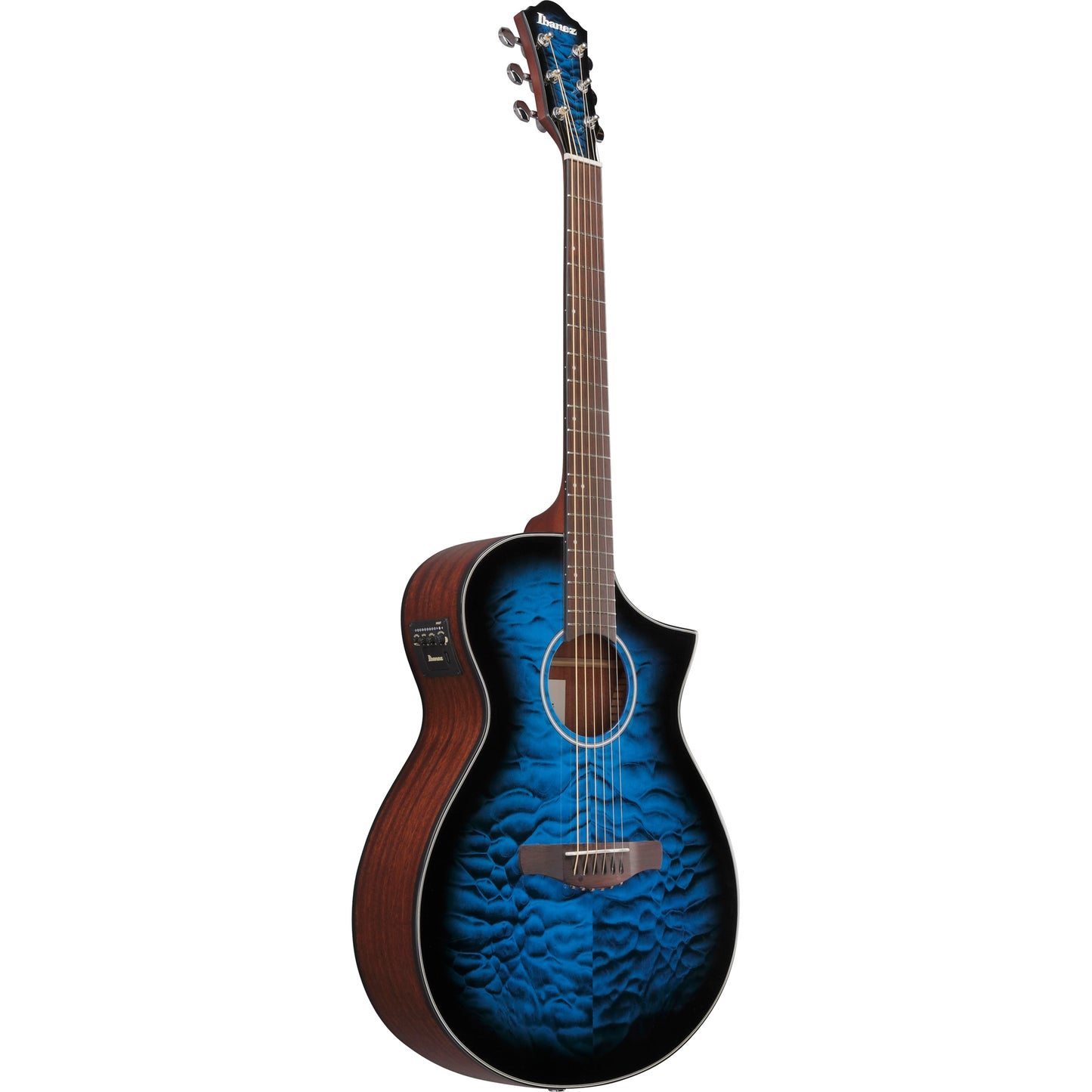 Ibanez AEWC16QA AEWC Acoustic Electric Guitar - Transparent Blue Sunburst