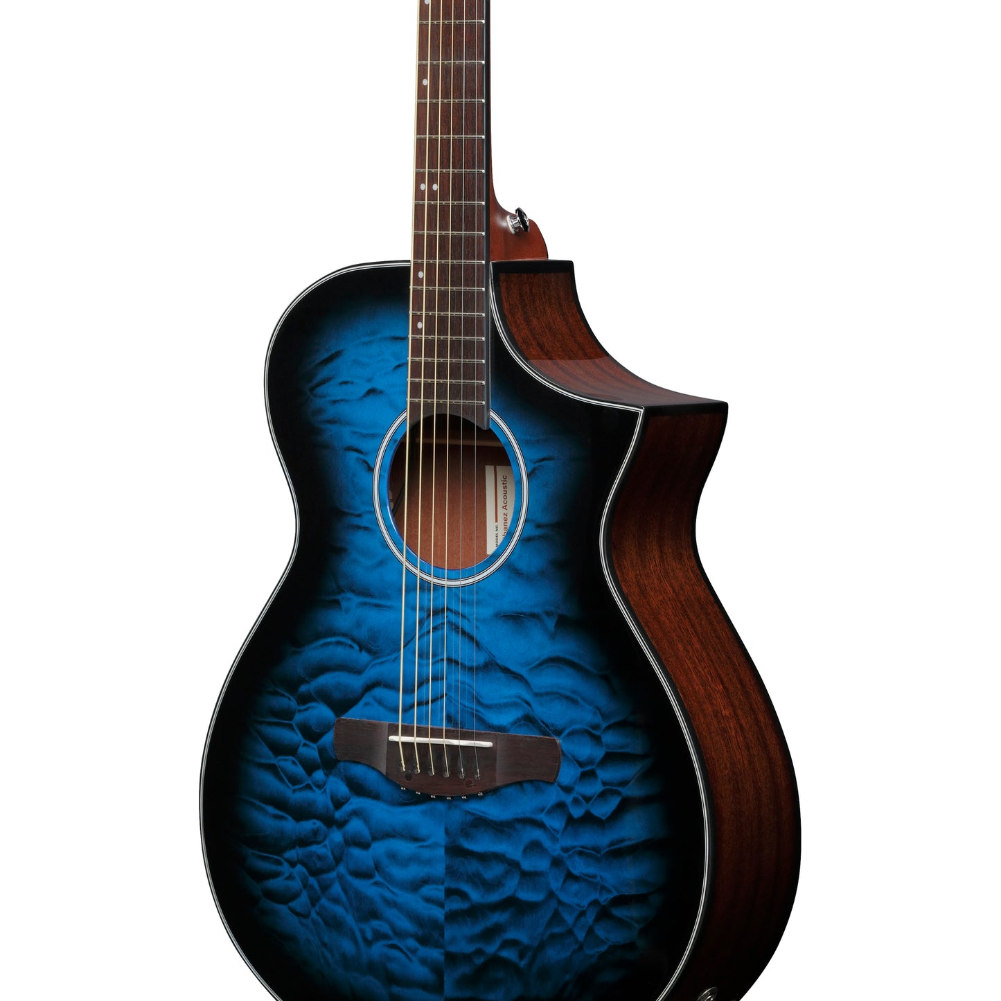 Ibanez AEWC16QA AEWC Acoustic Electric Guitar - Transparent Blue Sunburst