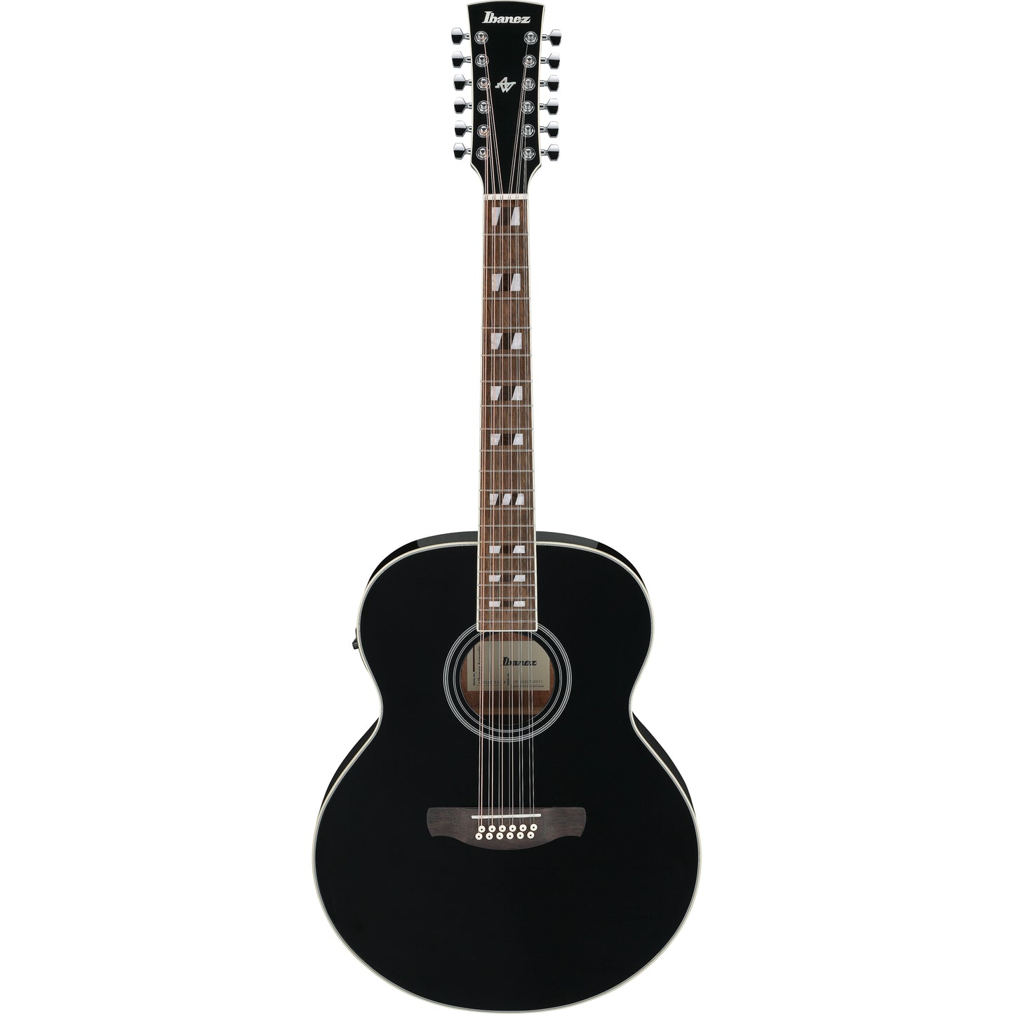 Ibanez AJ7012M1E AJ 12-String Acoustic Electric Guitar - Black High Gloss