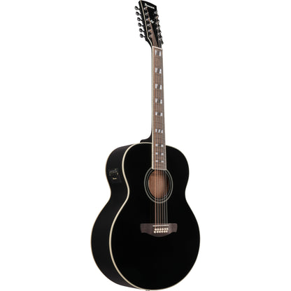 Ibanez AJ7012M1E AJ 12-String Acoustic Electric Guitar - Black High Gloss