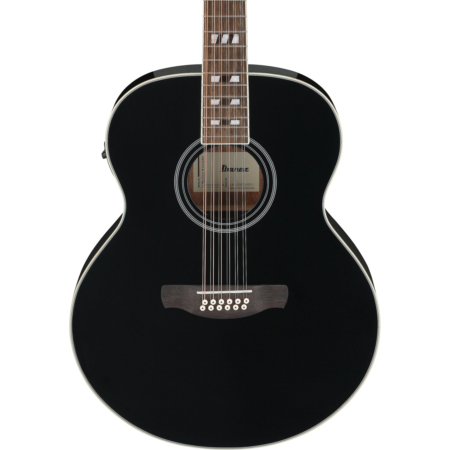 Ibanez AJ7012M1E AJ 12-String Acoustic Electric Guitar - Black High Gloss