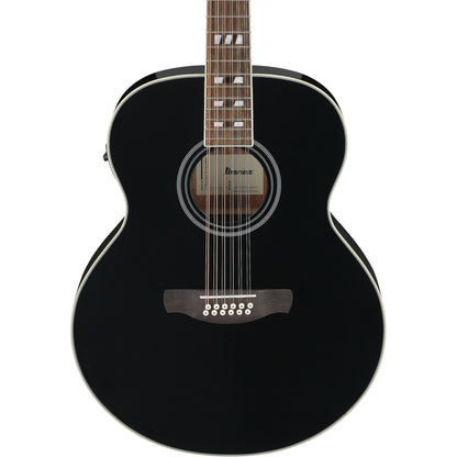 Ibanez AJ7012M1E AJ 12-String Acoustic Electric Guitar - Black High Gloss