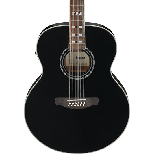 Ibanez AJ7012M1E AJ 12-String Acoustic Electric Guitar - Black High Gloss