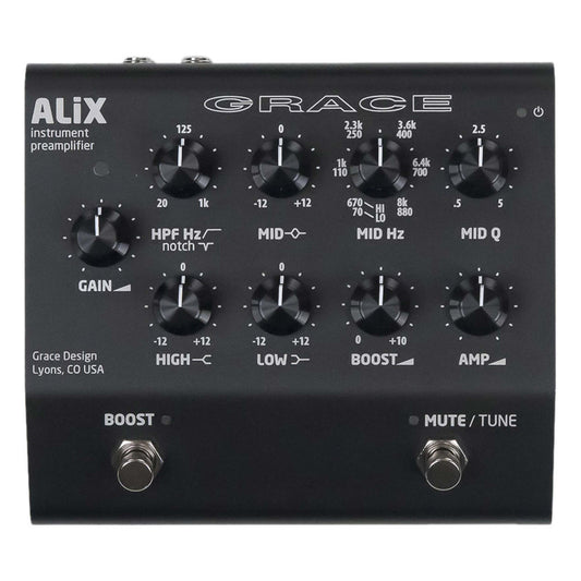 Grace Design ALiX Acoustic Instrument Preamp / EQ / DI / Boost Pedal - Black