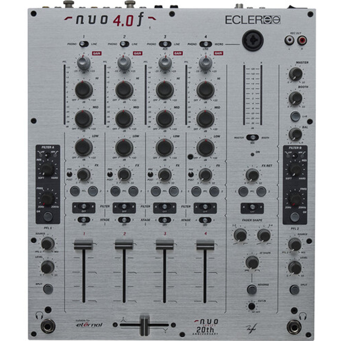 Ecler NUO 4.0F-SL Analogue DJ Mixer - Silver