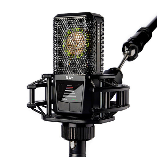 Lewitt RAY Microphone with Autofocus for Your Voice - Mute by Distance and Mute Button - for Podcasts, Streaming, Content and Music in Studio Quality - 1" Studio Condenser Capsule