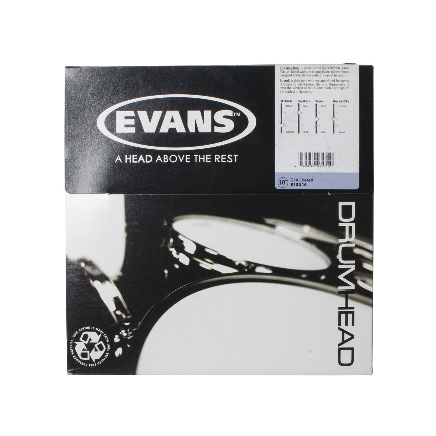 Evans B10G14 10" Coated G14 Drum Head