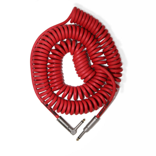Bullet Cable 30ft Premium Vintage Coil Cable - Red