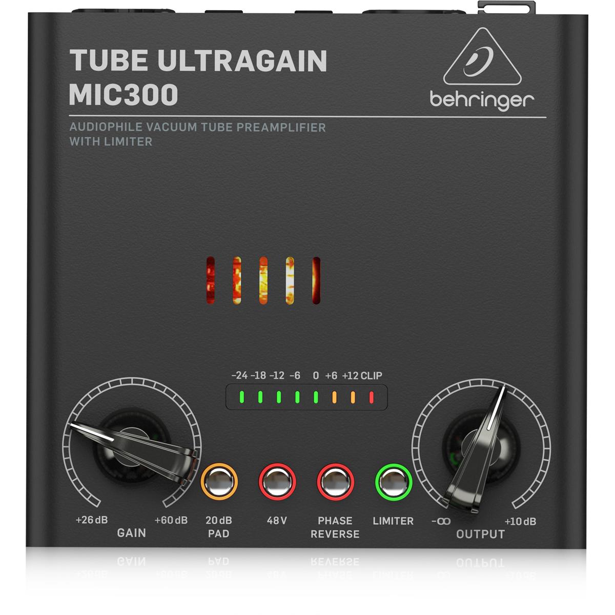 Behringer MIC300 Audiophile Vacuum Tube Preamplifier with Limiter