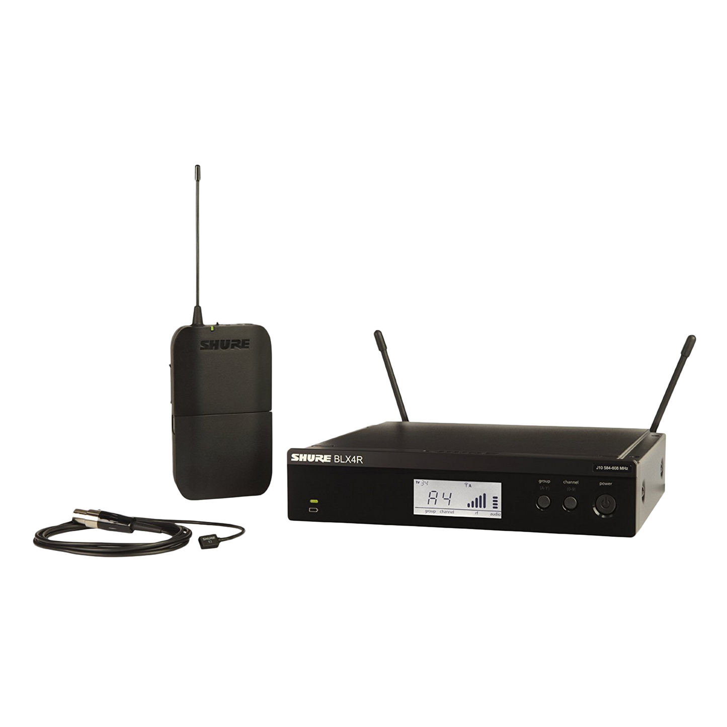 Shure BLX14R/W93 Wireless Presenter Rack Mount System with WL93 Lav Mic, K12 (BLX14RW93K12)