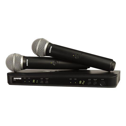 Shure BLX288/PG58 Wireless Vocal Combo with PG58 Handheld Microphones, J10 (BLX288PG58J10)