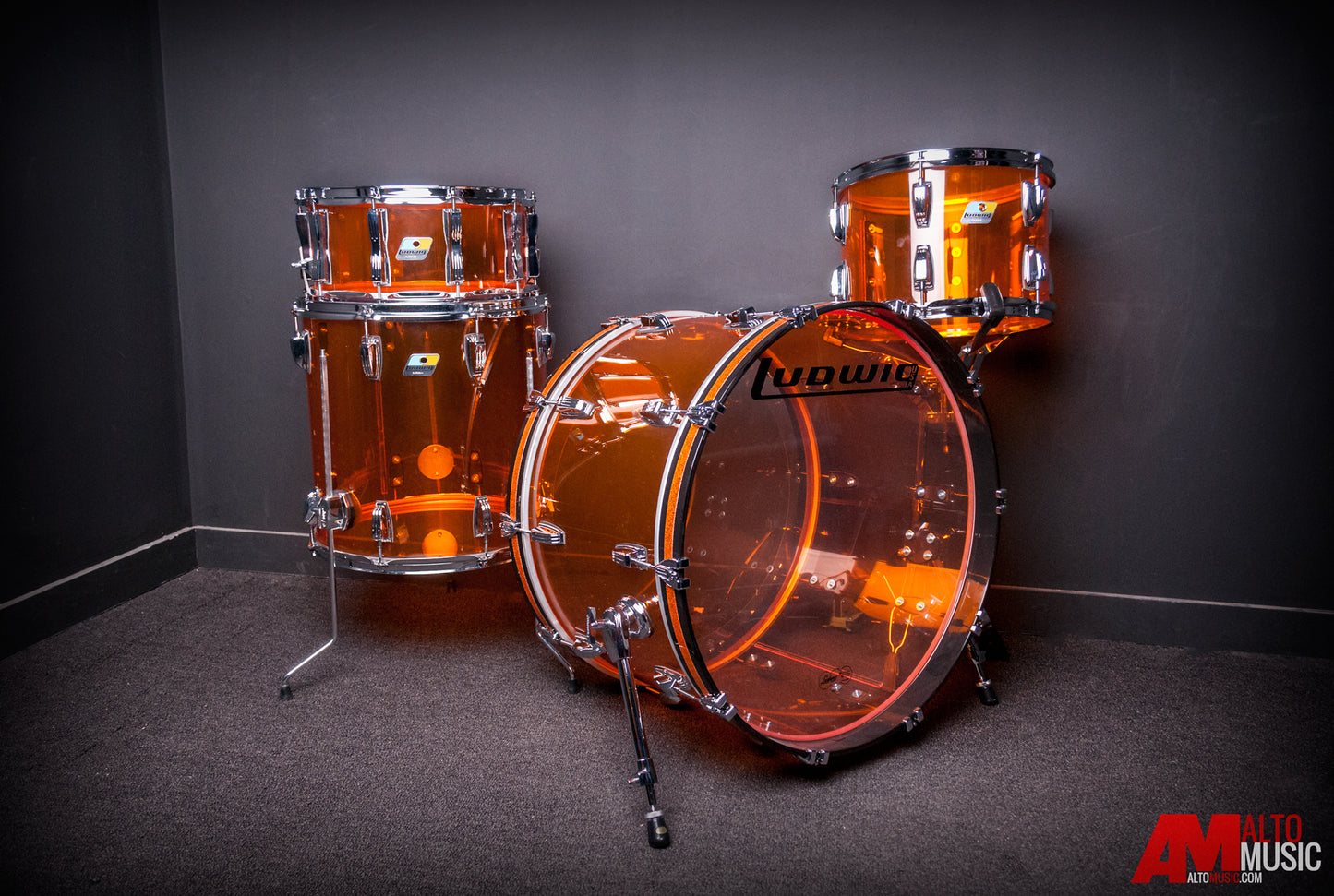 Ludwig "Bonham Jr" Vistalite Series Amber Acrylic Drumset BONHAMJR