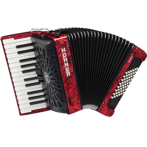Hohner Bravo II 48 Chromatic Piano Key Accordion - Red