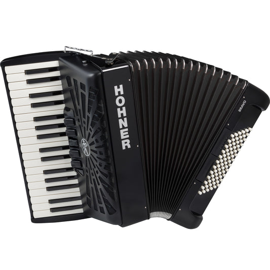 Hohner Bravo III 72 Piano Accordion - Jet Black