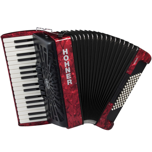 Hohner Bravo III 72 Chromatic Piano Accordion - Red