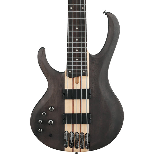 Ibanez BTB605 BTB Standard Left Handed 5-String Electric Bass - Transparent Gray Flat
