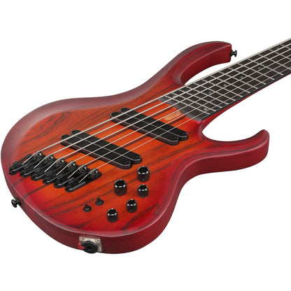 Ibanez BTB866MS Bass Workshop 6-String Electric Bass - Brown Topaz Burst Flat