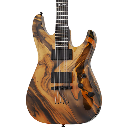 Schecter C-1 Hydro-Dip Electric Guitar - Golden Eclipse