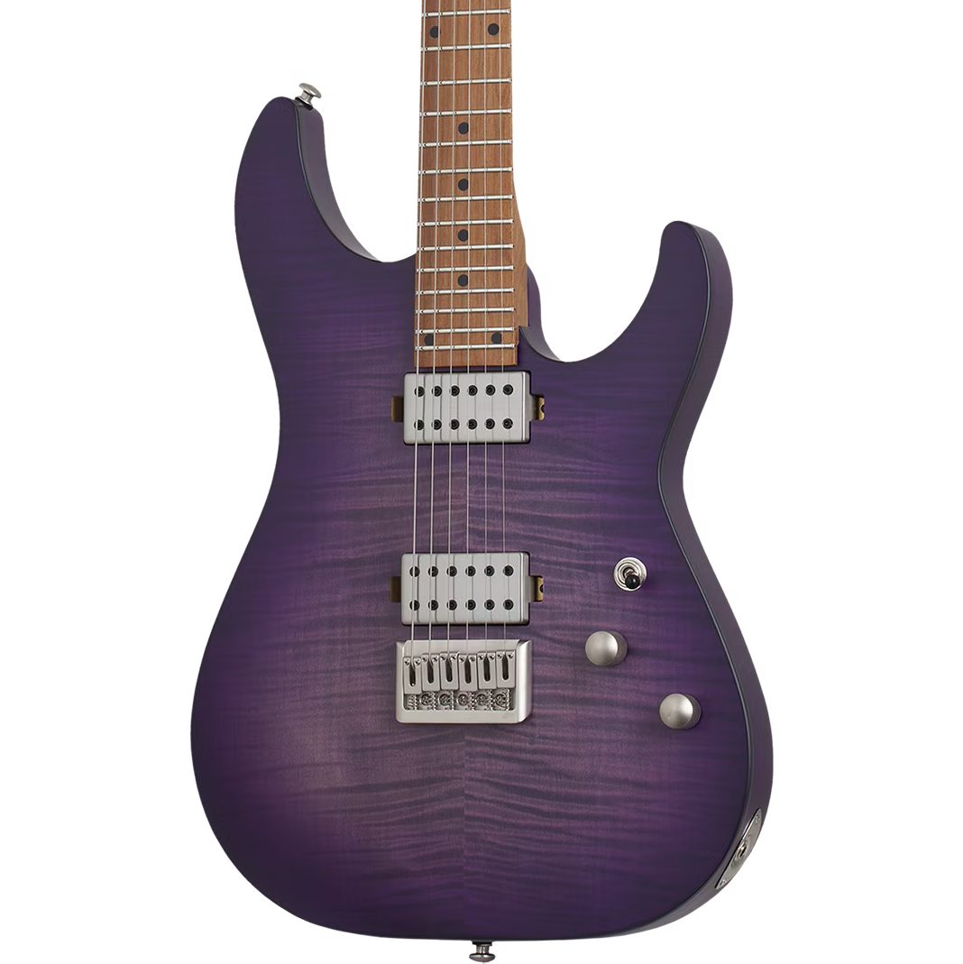 Schecter C-1 Standard Plus Electric Guitar - Transparent Purple Burst