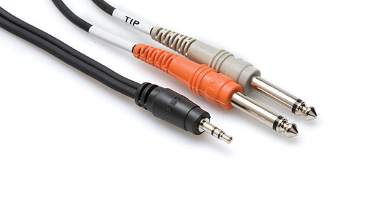 Hosa CMP159 Stereo Breakout Y Cable 3.5mm TRS to 1/4"" TS 10ft