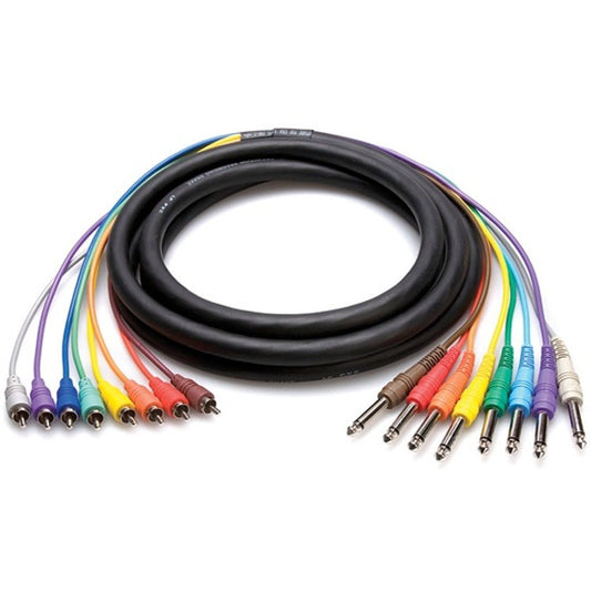 Hosa CPR-802 Unbalanced Snake, 1/4"" In TS to RCA, 2m