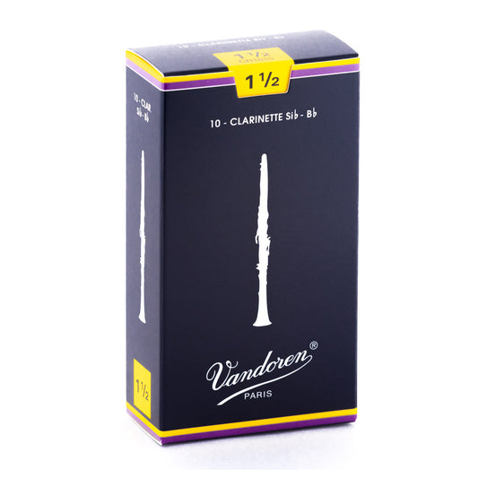 Vandoren Traditional Bb Clarinet Reeds 10-Pack #1.5 Strength