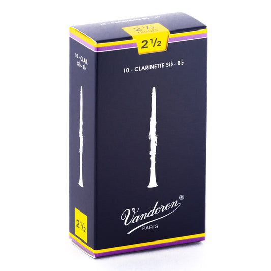 Vandoren Traditional Bb Clarinet Reeds 10-Pack #2.5 Strength