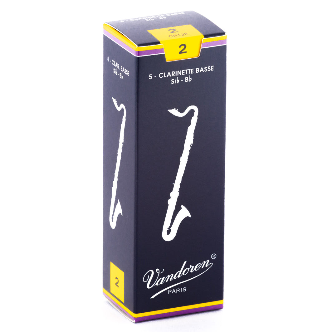 Vandoren CR122 Traditional Bass Clarinet Reeds, 5CT, 2.0 Strength