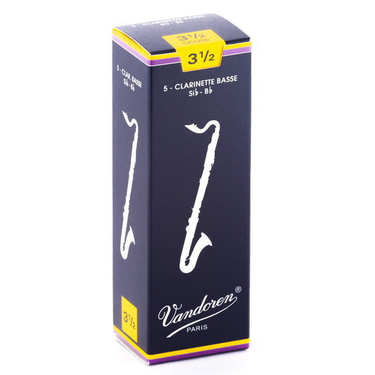 Vandoren Traditional Bass Clarinet Reeds, 5CT, 3.5 Strength