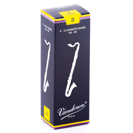 Vandoren Traditional Bass Clarinet Reeds, 5CT, 3.0 Strength