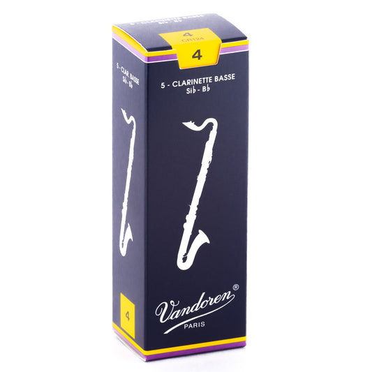 Vandoren Traditional Bass Clarinet Reeds, 5CT, 4.0 Strength
