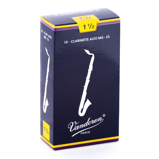 Vandoren CR1415 Alto Clarinet Traditional Reeds Strength 1.5; Box of 10