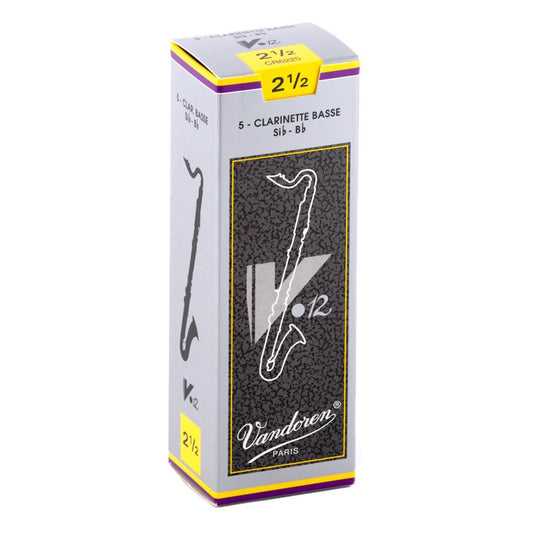 Vandoren CR6225 Bass Clarinet V.12 Reeds Strength 2.5; Box of 5